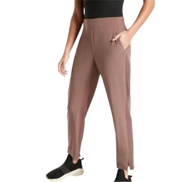 Women's 2 Athleta Brooklyn Ankle Pants Mineral Brown - Picture 1 of 11